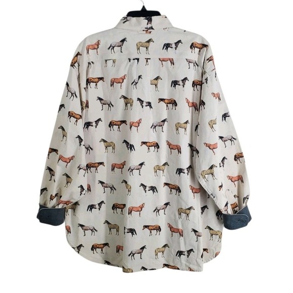 Vtg Y2K Davey Jones Tommy Hilfiger Shirt Mens XL Button LS Horses Equestrian - Picture 7 of 10